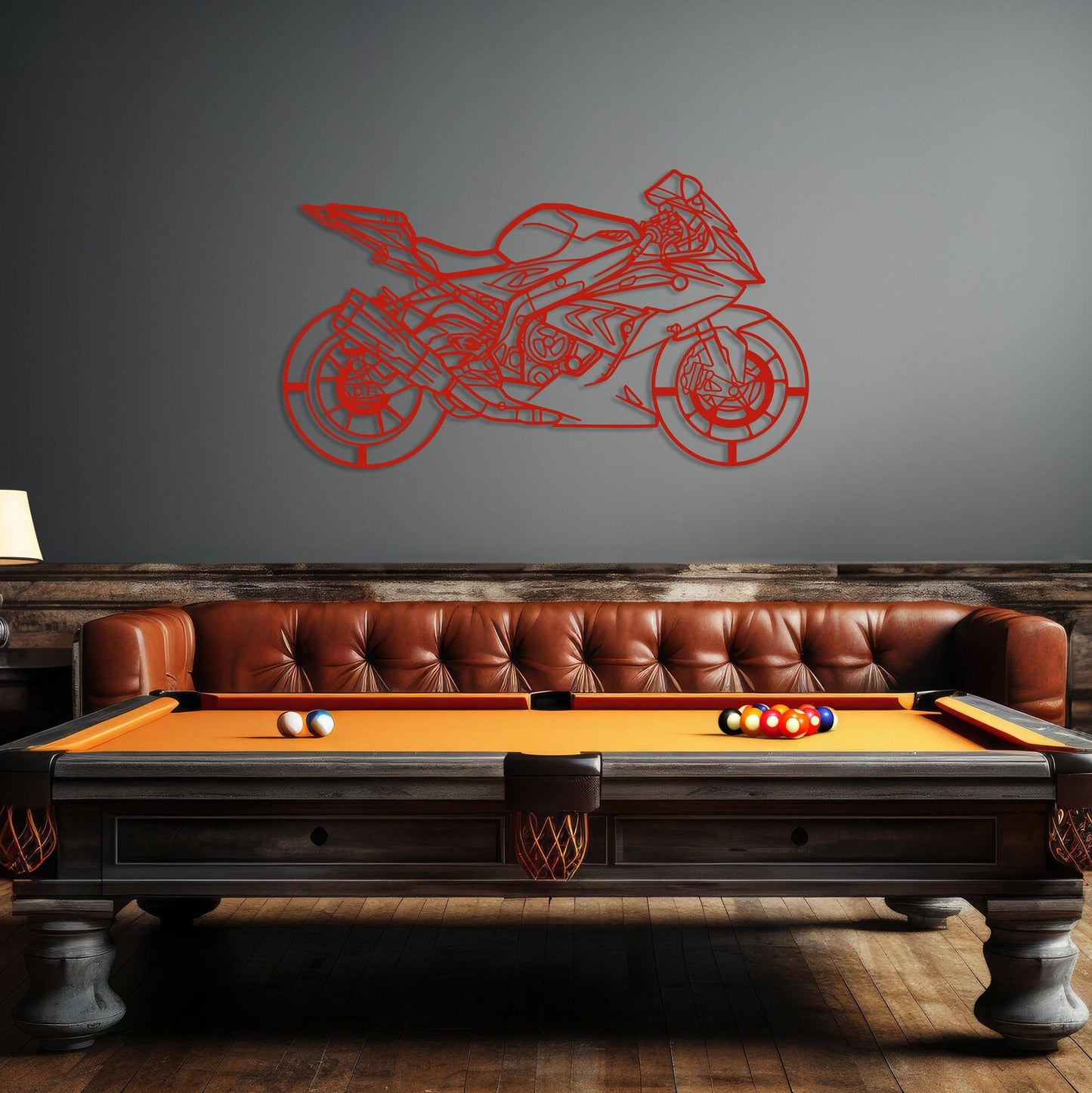 Superbike Motorcycle Metal Decor Art