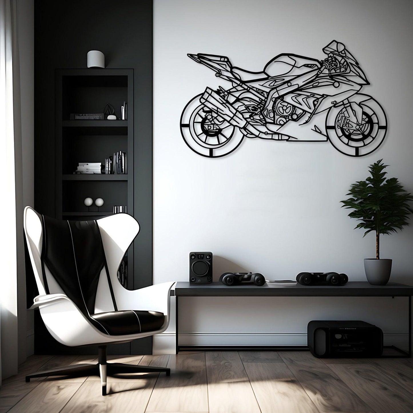 Superbike Motorcycle Metal Decor Art