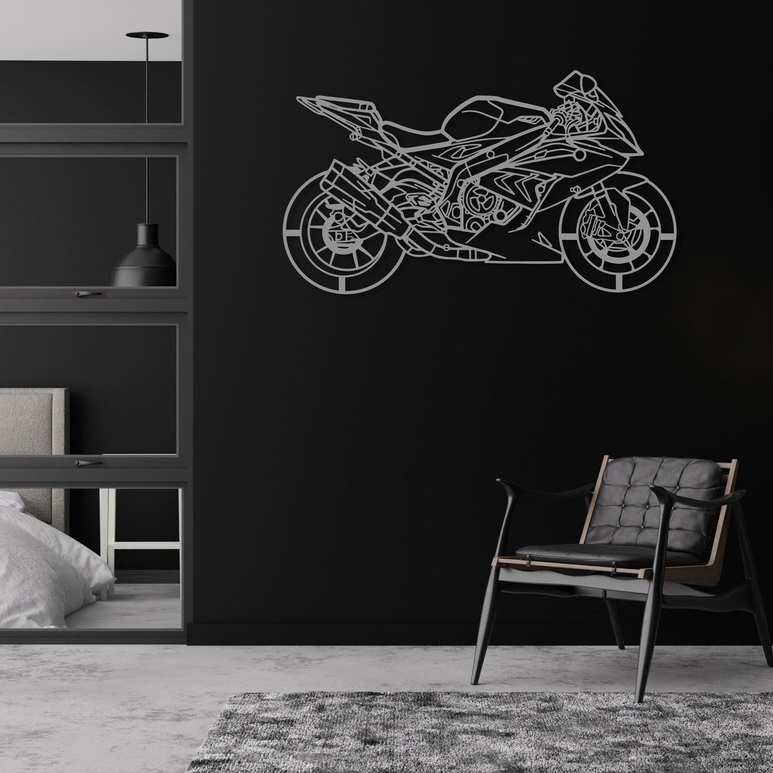 Superbike Motorcycle Metal Decor Art