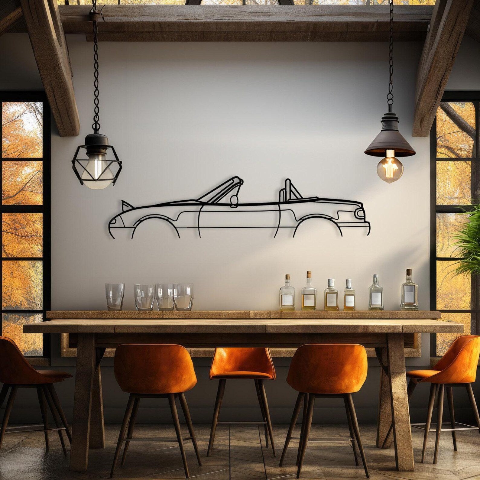 Metal Classic Sports Car Wall Art