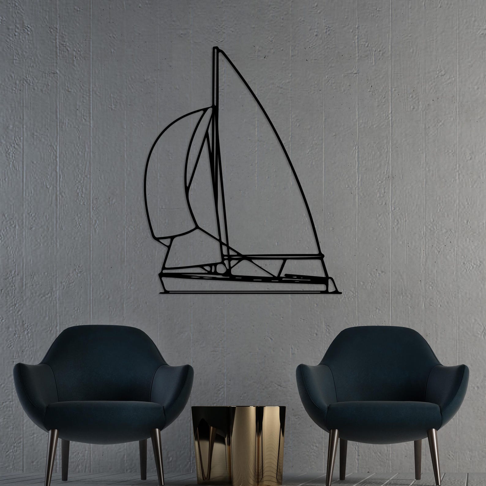 Modern Metal Sailboat Wall Art