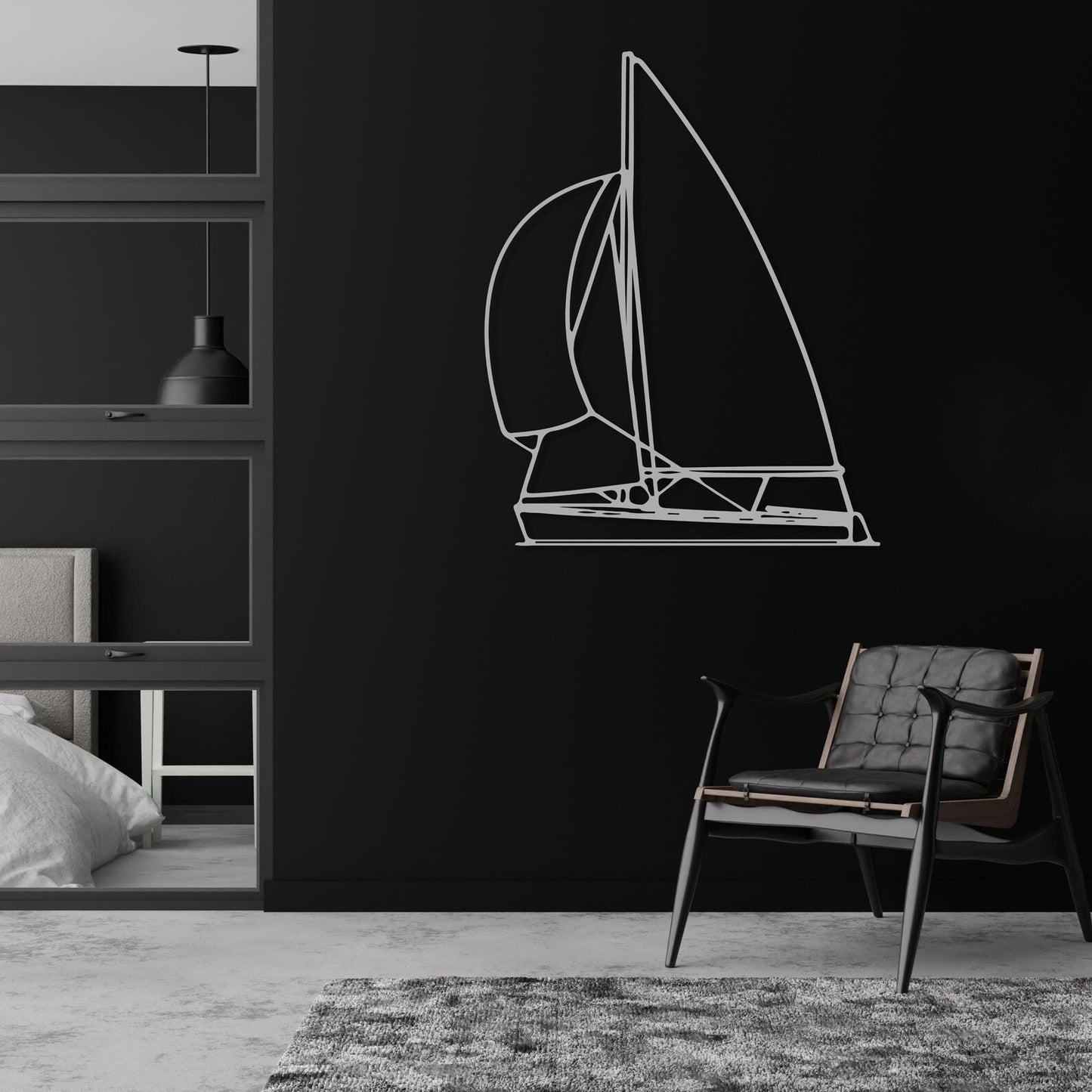 Modern Metal Sailboat Wall Art