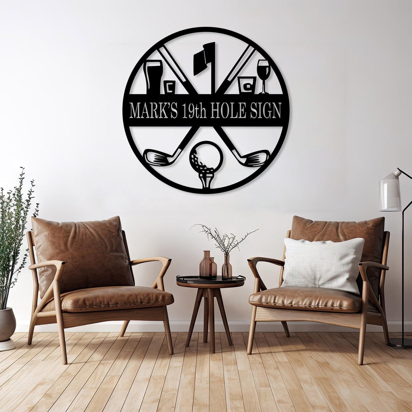 Custom Golf 19th Hole Metal Sign