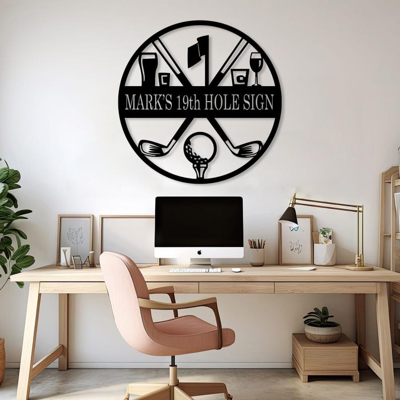 Custom Golf 19th Hole Metal Sign